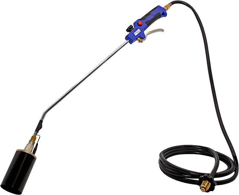 Photo 1 of Flame King Propane Torch Kit Heavy Duty Weed Burner, 340,000 BTU with Battery Operated Igniter (Self Igniting), with 6 ft Hose Regulator Assembly
