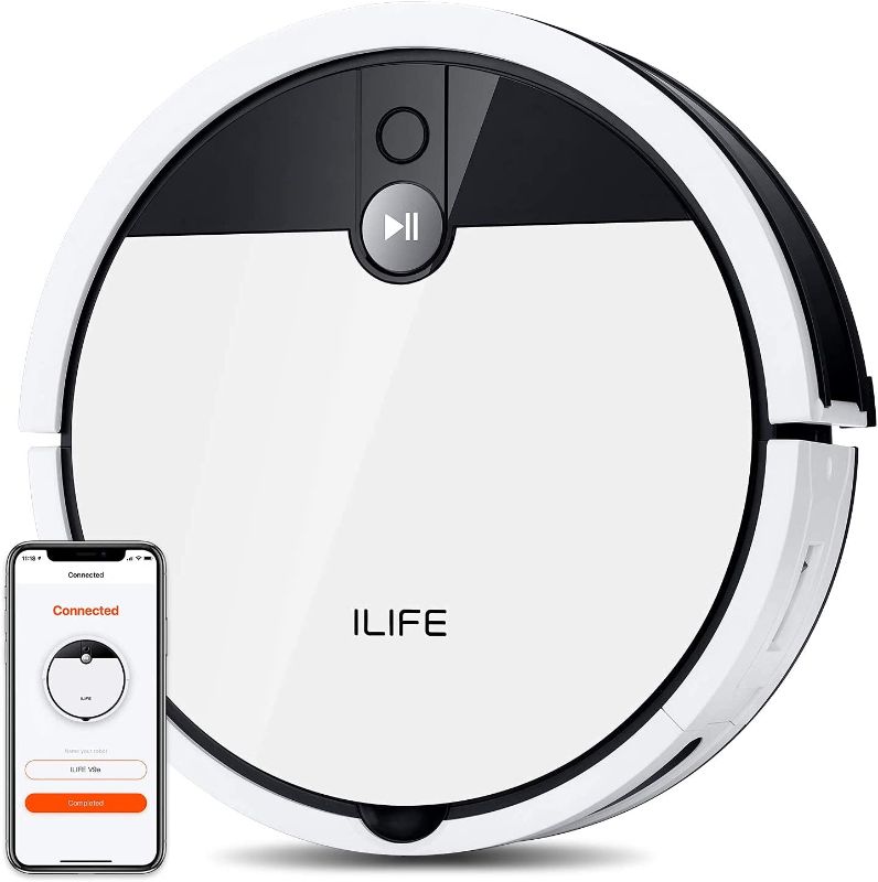 Photo 1 of ILIFE V9e Robot Vacuum Cleaner, 4000Pa Max Suction, Wi-Fi Connected, Works with Alexa, 700ml Large Dustbin, Self-Charging, Customized Schedule, Ideal for Pet Hair, Hard Floor and Low Pile Carpet.

