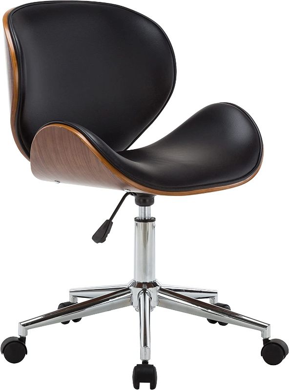 Photo 1 of Porthos Home Sedona Office Chair with Instant Height Adjustment, 360° Swivel, Roller Caster Wheels, Bentwood Seat and Back, and PU Leather Upholstery
