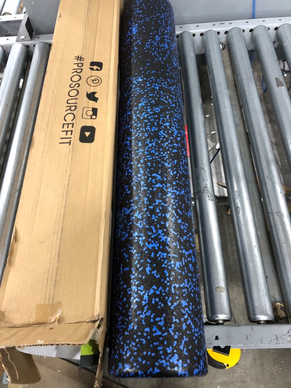 Photo 2 of ProSource High Density Speckled Black Foam Rollers, 36 for Myofascial Release, Pilates, Trigger Point Massage and Muscle Therapy, Black/Blue