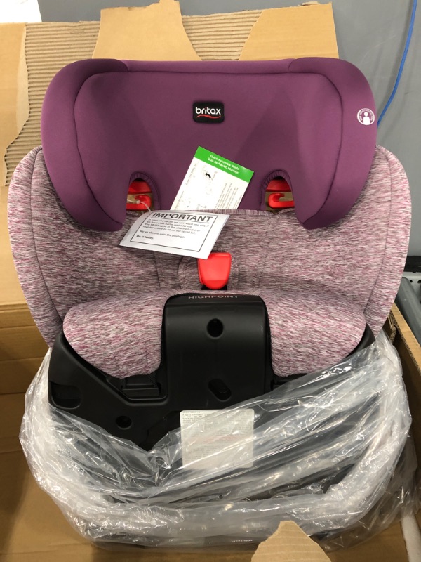 Photo 2 of Britax Highpoint 2-Stage Belt-Positioning Booster Car Seat, Mulberry - Highback and Backless Seat