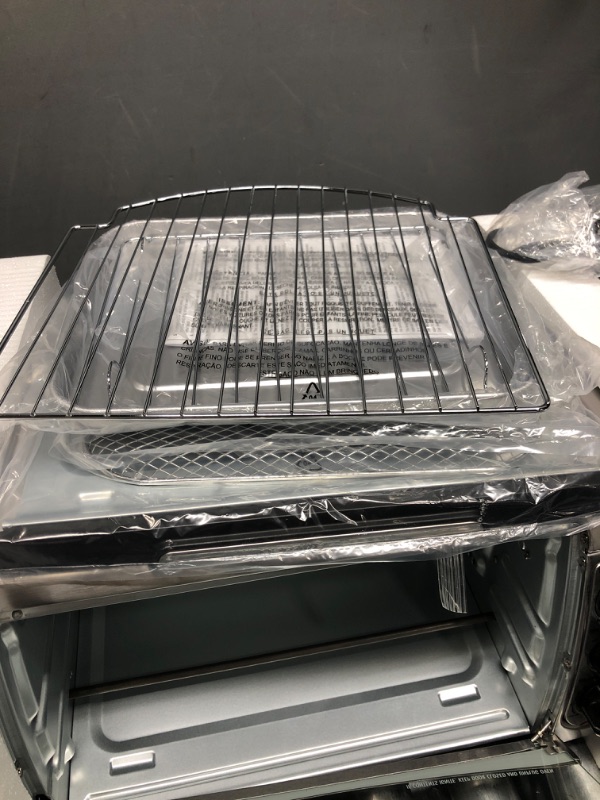 Photo 4 of TESTED-Hamilton Beach Air Fryer Countertop Toaster Oven with Large Capacity, Fits 6 Slices or 12” Pizza, 4 Cooking Functions for Convection, Bake, Broil, Easy Access, Sure-Crisp, Stainless Steel (31323)