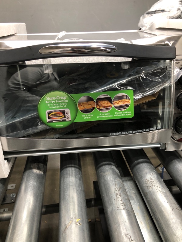 Photo 1 of TESTED-Hamilton Beach Air Fryer Countertop Toaster Oven with Large Capacity, Fits 6 Slices or 12” Pizza, 4 Cooking Functions for Convection, Bake, Broil, Easy Access, Sure-Crisp, Stainless Steel (31323)