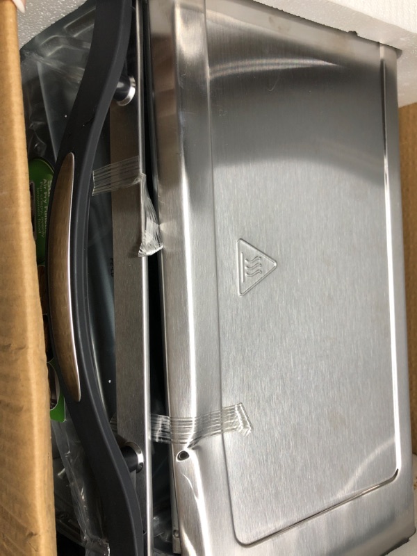 Photo 3 of TESTED-Hamilton Beach Air Fryer Countertop Toaster Oven with Large Capacity, Fits 6 Slices or 12” Pizza, 4 Cooking Functions for Convection, Bake, Broil, Easy Access, Sure-Crisp, Stainless Steel (31323)