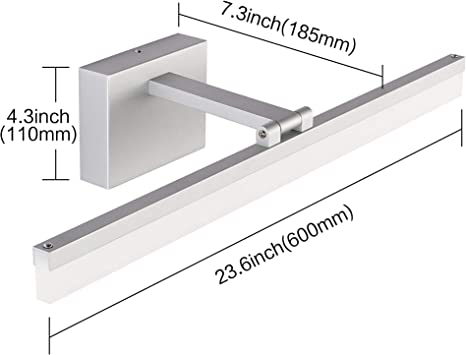 Photo 1 of SOLFART Bundle Modern Dimmable Bathroom LED Vanity Lights Bar Over Mirror Silver 23.6 in with 31.5 in (8778-600-Silver+8778-800-Silver)