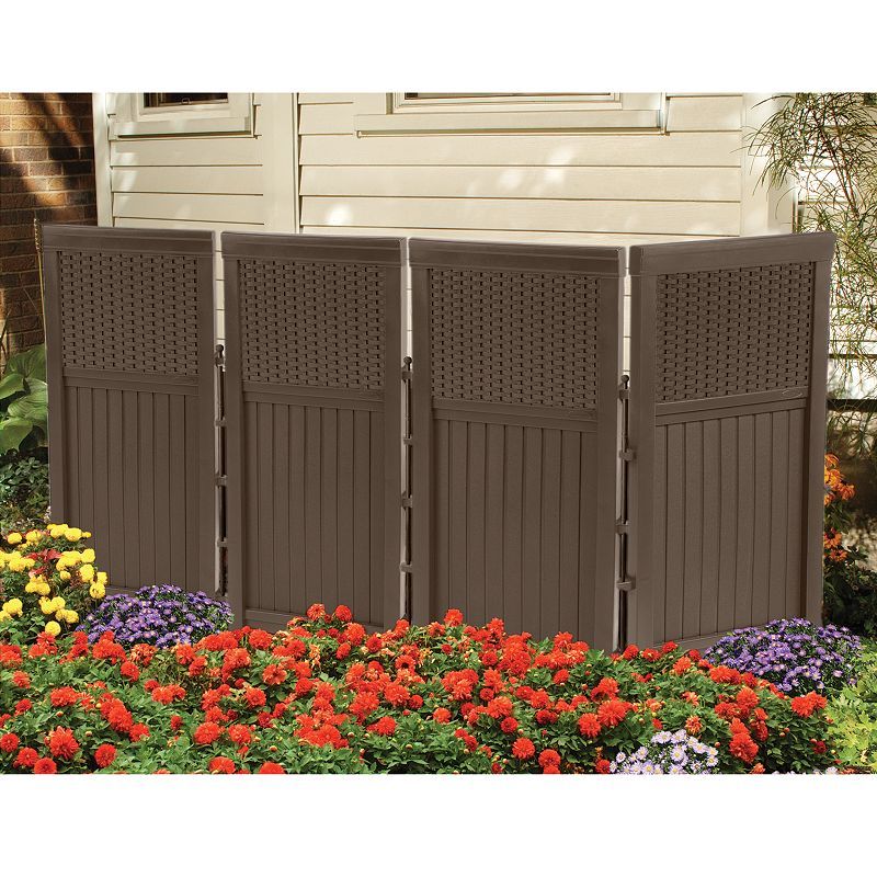 Photo 1 of Suncast FSW4423 Backyard and Garden Patio Rust-Resistant Screen Gate/Fence, Java, 23 in. W X 2 in. D X 44 in. H (1491535)
