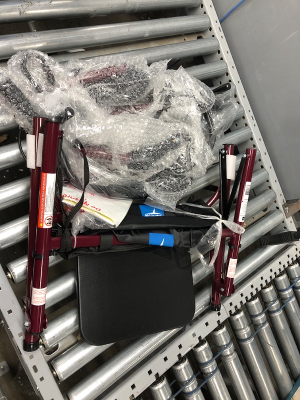 Photo 2 of Medline Steel Rollator Walker Burgundy 350 lbs Capacity