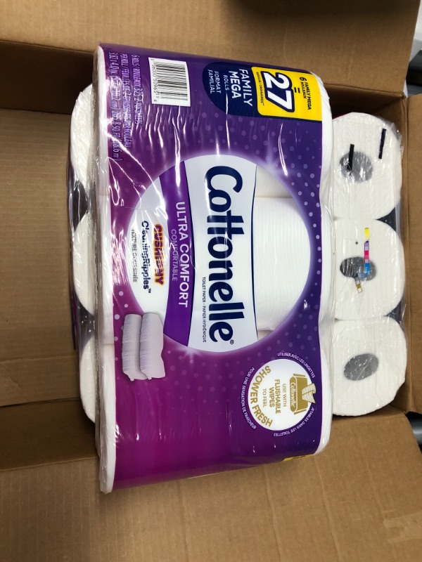 Photo 3 of Cottonelle Ultra Comfort Toilet Paper with Cushiony CleaningRipples Texture, 24 Family Mega Rolls (24 Family Mega Rolls = 108 regular rolls) (4 Packs of 6 Rolls) 325 Sheets per Roll 6 Count (Pack of 4)