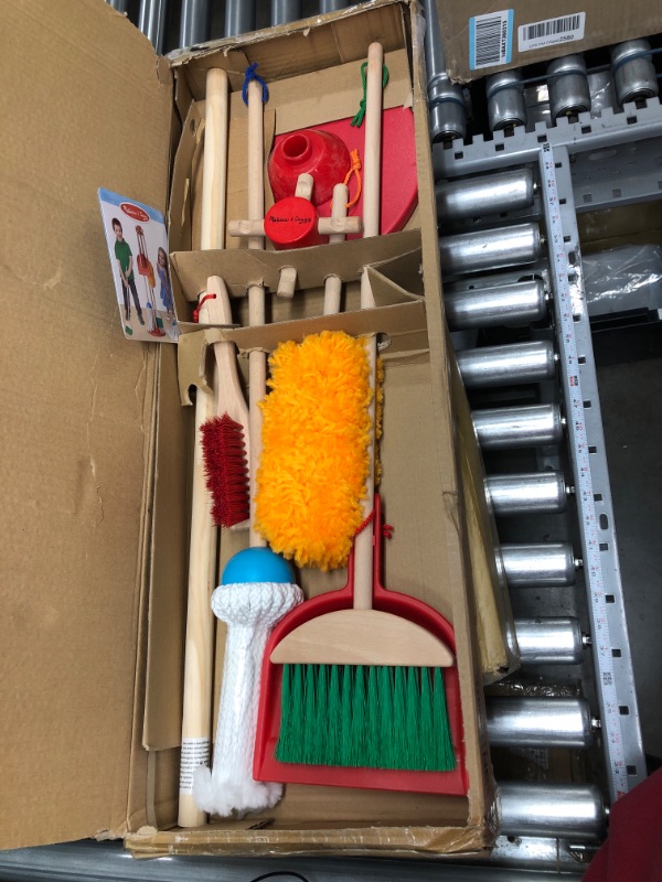 Photo 2 of Melissa & Doug Let's Play House Dust! Sweep! Mop! 6 Piece Pretend Play Set - Toddler Toy Cleaning Set, Pretend Home Cleaning Play Set, Kids Broom And Mop Set For Ages 3+ Frustration-Free Packaging