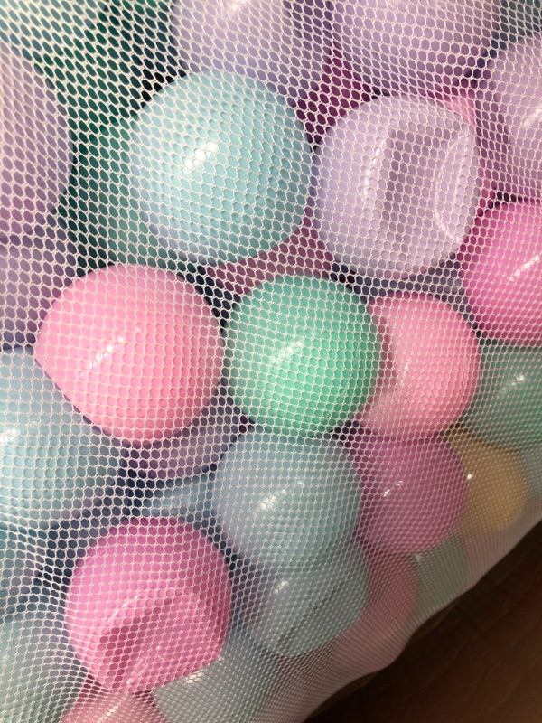Photo 3 of Amazon Basics BPA Free Crush-Proof Plastic Ball Pit Balls with Storage Bag, Toddlers Kids 12+ Months, 6 Pastel Colors - Pack of 1000 6 Pastel Colors 1,000 Balls