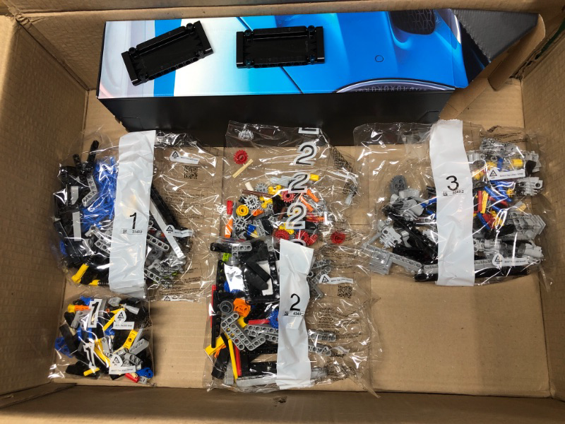 Photo 4 of LEGO Technic Bugatti Chiron 42083 Race Car Building Kit and Engineering Toy, Adult Collectible Sports Car with Scale Model Engine (3599 Pieces)