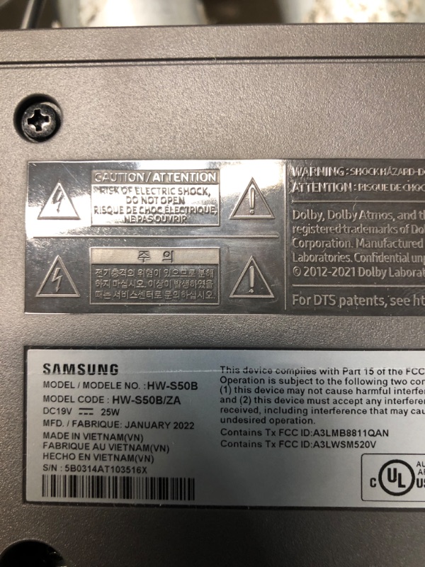 Photo 4 of SAMSUNG HW-S50B/ZA 3.0ch All-in-One Soundbar w/Dolby 5.1, DTS Virtual:X, Q Symphony, Built in Center Speaker, Adaptive Sound Lite, Bluetooth Multi Connection, 2022 Black
