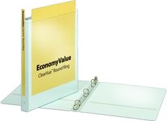 Photo 1 of 90601 EconomyValue ClearVue Round Ring Binder, .63 in , W O Packaging, White
