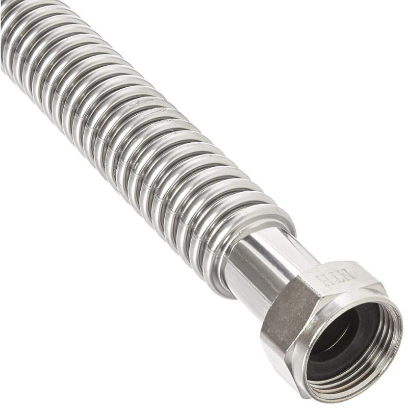 Photo 1 of 1 in. FIP X 1 in. FIP - 18 in. Stainless Steel Corrugated Water Heater Connector
