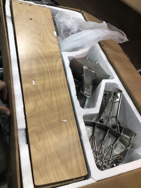 Photo 1 of **Missing Parts**Cayuga 60 in. LED Indoor Brushed Nickel Ceiling Fan with Remote Control