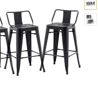 Photo 1 of 30" Low Back Metal Counter Stool Height Bar Stools set of 2 
