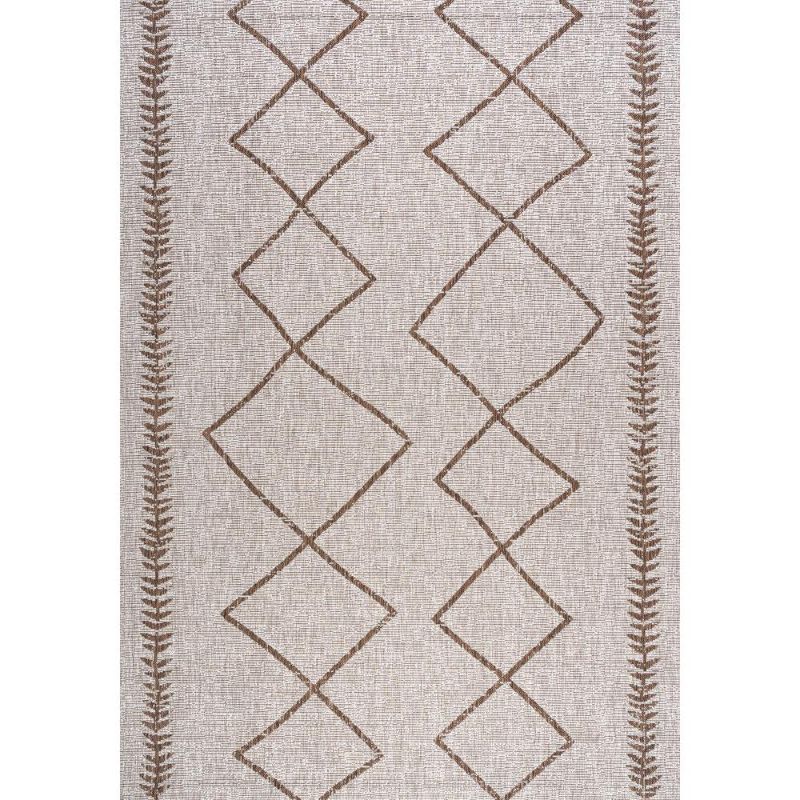 Photo 1 of 4 X6 Derya Diamond Trellis Indoor/Outdoor Area Rug Beige/Brown - JONATHAN Y
