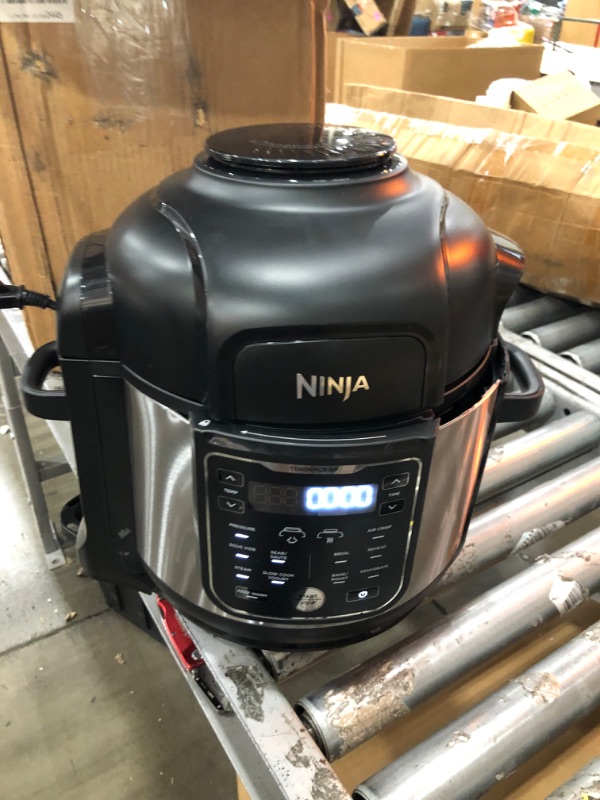 Photo 3 of Ninja OS401 Foodi 10-in-1 XL 8 qt. Pressure Cooker & Air Fryer that Steams, Slow Cooks, Sears, Sautés, Dehydrates & More, with 5.6 qt. Cook & Crisp Plate & 15 Recipe Book, Silver
