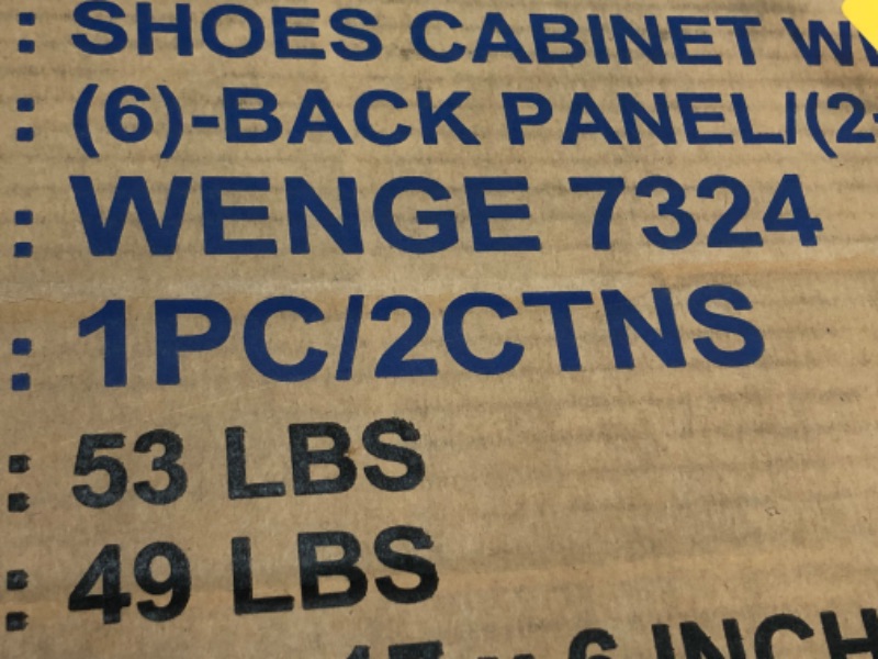 Photo 4 of **INCOMPLETE MISSING BOX 2 OF 2!! Baxton Studio Wholesale Interiors Winda Modern and Contemporary 3-Door Dark Brown Wooden Entryway Shoes Storage Cabinet
