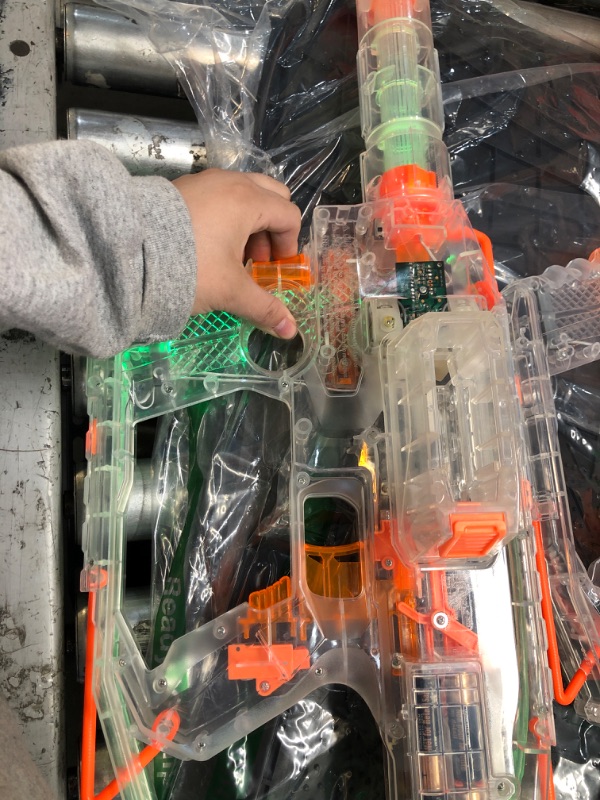 Photo 3 of 2pcks of NERF Modulus Ghost Ops Evader Motorized Blaster -- Light-Up See-Through Blaster and Barrel Extension, Includes 12 Official Elite Darts (Amazon Exclusive)
