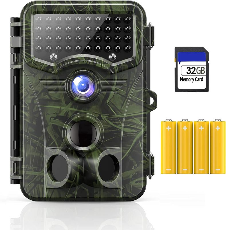 Photo 1 of Vikeri 4K 32MP Trail Camera, Game Camera with Night Vision 0.1 Trigger Time Motion Activated 120°Wide Camera Lens, IP66 Hunting Camera with 40pcs No Glow Infrared LEDs 2.4''LCD for Wildlife Monitoring
