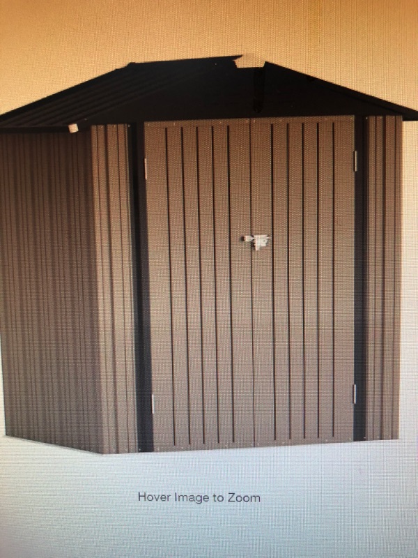 Photo 1 of 4 ft. W x 6 ft. D Outdoor Storage Metal Shed Lockable Metal Garden Shed for Backyard Outdoor 127 sq. ft.
