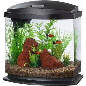 Photo 1 of **TANK ONLY MISSING PARTS*(* Aqueon LED MiniBow SmartClean Fish Aquarium Kit, Black, 2.5-gal
