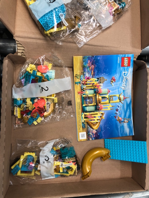Photo 3 of **missing parts** LEGO Disney Princess Ariel's Underwater Palace 43207 Building Toy Set for Kids, Girls, and Boys Ages 6+ (498 Pieces)
