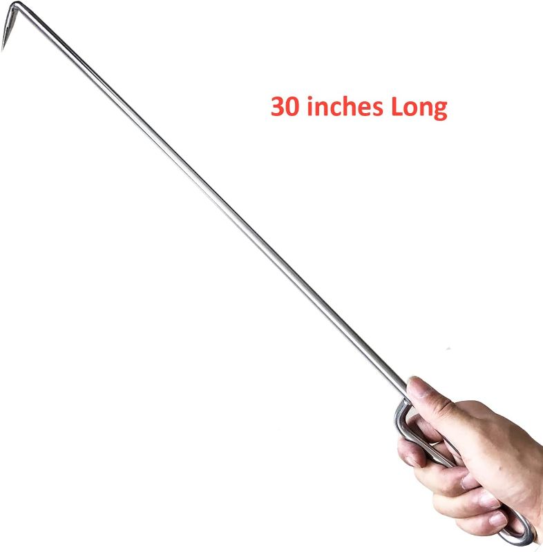 Photo 1 of **BENT UNIT** Outdoor Firepit Poker-30in Stainless Steel 304 Heavy Duty Fire Pit Poker Stick, Outdoor Camping Tool Accessory for Fire Pits, Fireplace, Wood, Indoor Fireplace Stoker, Lid Lifter Grill Grate Lifter
