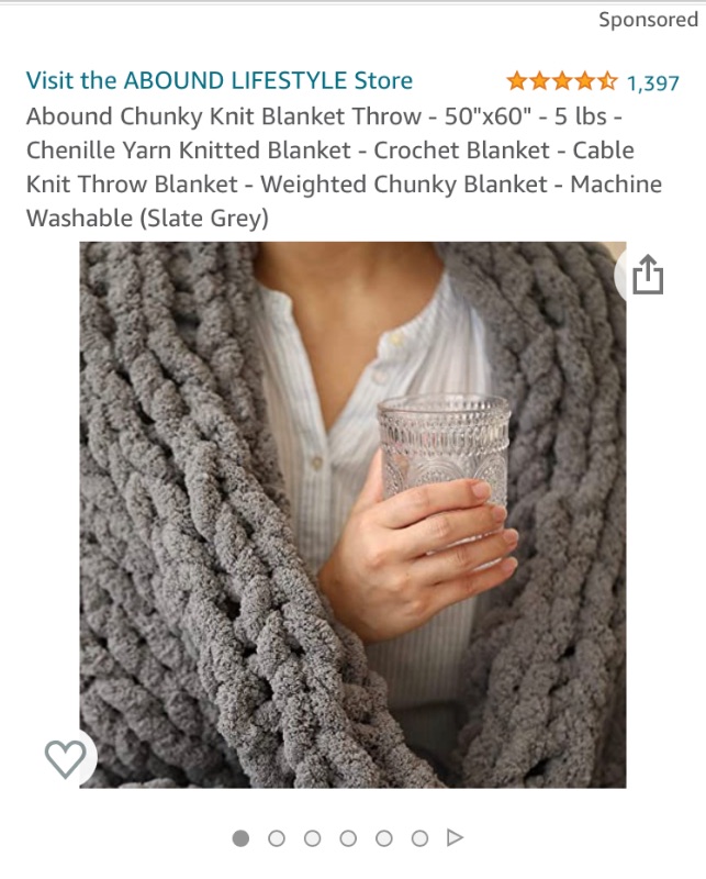 Photo 1 of Abound Chunky Knit Blanket Throw - 50"x60" - 5 lbs - Chenille Yarn Knitted Blanket - Crochet Blanket - Cable Knit Throw Blanket - Weighted Chunky Blanket - Machine Washable (Slate Grey)
 Abound Chunky Knit Blanket Throw - 50&#34;x60&#34; - 5 lbs - Chenill