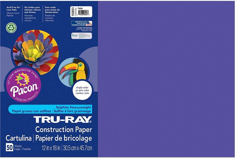 Photo 1 of 
Tru-Ray® Construction Paper, 50% Recycled, 12" x 18", Purple, Pack Of 50
Color:Purple