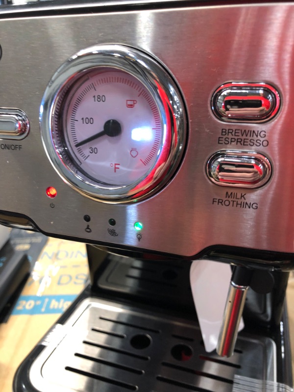 Photo 2 of 
Barsetto Espresso Machines 15 Bar Cappuccino Machine with Adjustable Milk Frother for Espresso, Latte and Mocha, 1.5L Removable Water Tank and Double...