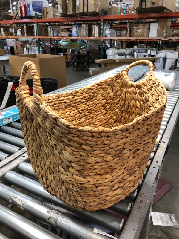 Photo 2 of Brown Sea Grass Contemporary Storage Basket 19 in. x 20 in. x 17 in.