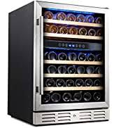 Photo 1 of 24 in. Built-In 46 Bottle Dual Zone Wine Cooler with Temperature Memory Function
