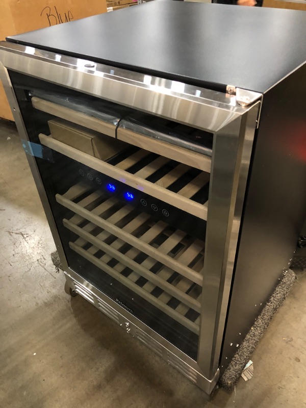 Photo 1 of 24 in. Built-In 46 Bottle Dual Zone Wine Cooler with Temperature Memory Function
