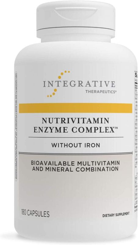 Photo 1 of **BB: 12/31/2023**- Integrative Therapeutics NutriVitamin Enzyme Complex - No Iron - Multivitamin & Mineral Combination with Vitamin C & E and Microbial Digestive Enzymes - Gluten Free - Dairy Free - 180 Capsules
