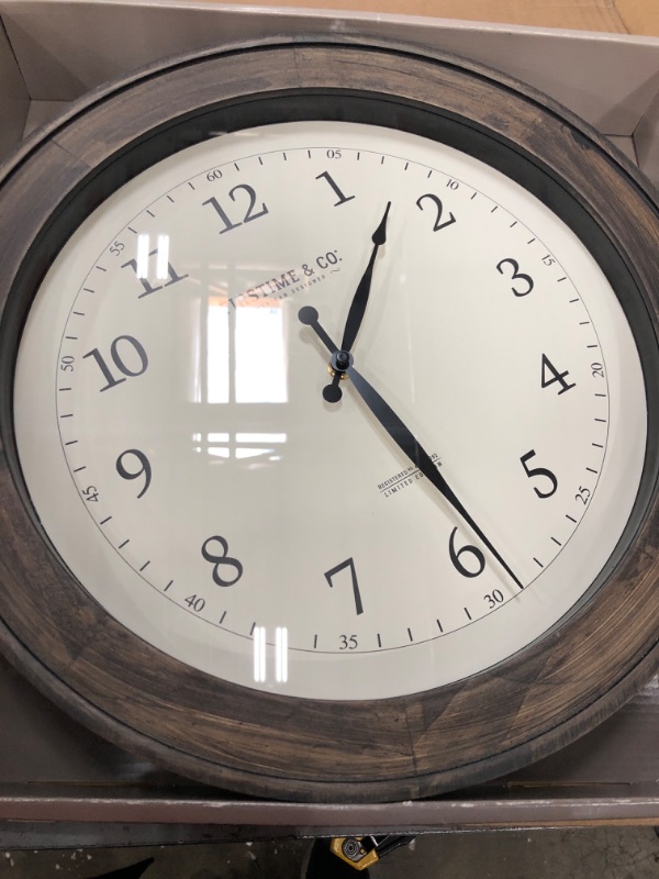 Photo 3 of 16 Barnes Wall Clock Rustic Brown - FirsTime