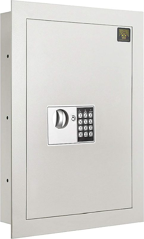 Photo 1 of Digital Wall Safe – Flat, Electronic, Steel, Keypad, 2 Manual Override Keys – Protect Money, Jewelry, Passports – For Home or Business by Paragon
