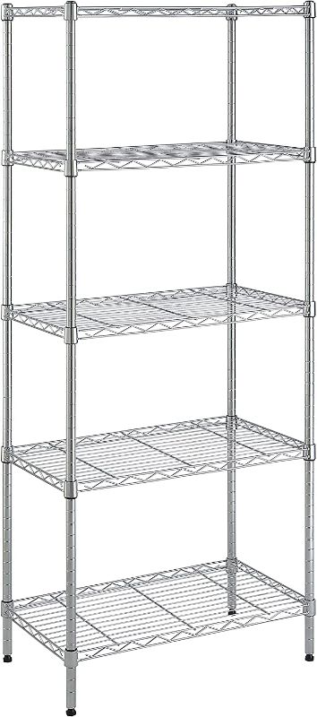 Photo 1 of  5-Shelf Adjustable Storage Shelving Unit (200 lbs Loading Capacity per Shelf), Steel Organizer Wire Rack, Chrome (24" L x 14" W x 60" H)