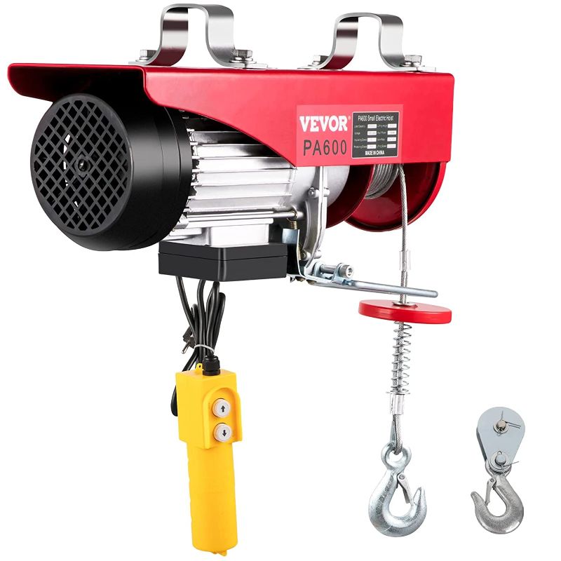 Photo 1 of VEVOR Electric Hoist Lift 1320LBS 600KG Overhead Electric Hoist 110V Electric Wire Hoist Remote Control Garage Auto Shop Overhead Lift
