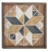 Photo 1 of  Brown Wood Farmhouse Abstract Wall Decor, 15" x 15"