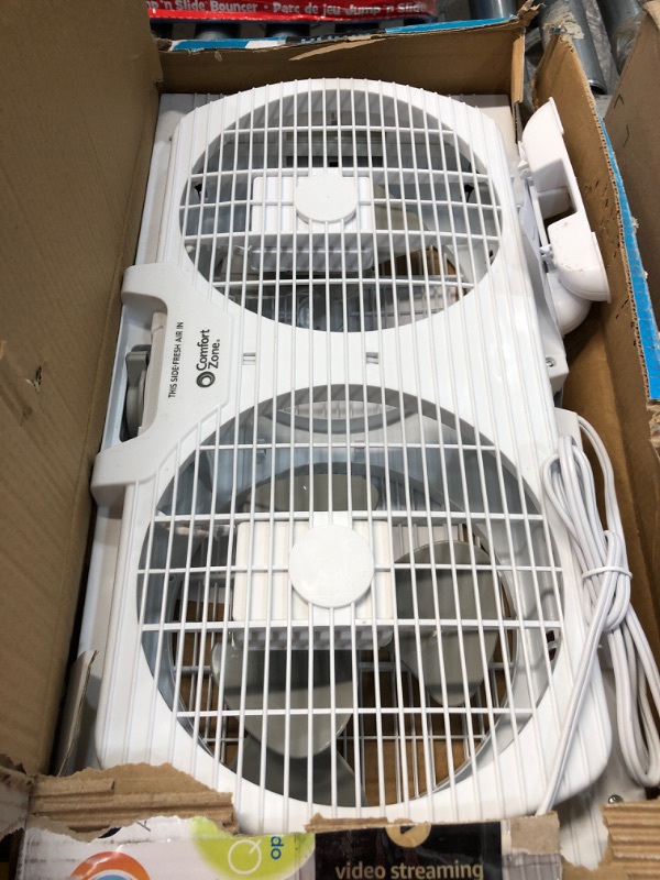Photo 1 of 9 in. Twin Window Fan with Manually Reversible Airflow Control