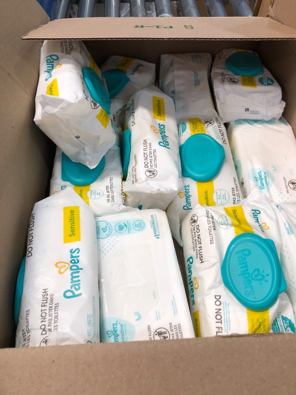 Photo 2 of Baby Wipes, Pampers Sensitive Water Based Baby Diaper Wipes, Hypoallergenic and Unscented, 8 Pop-Top Packs with 4 Refill Packs for Dispenser Tub, 864 Total Wipes (Packaging May Vary)
