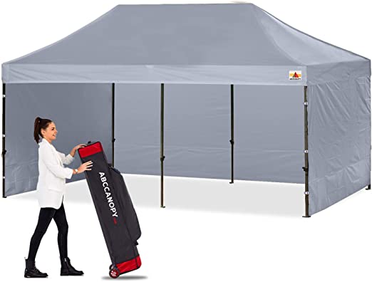 Photo 1 of ABCCANOPY Heavy Duty Ez Pop up Canopy Tent with Sidewalls 10x20, WHITE
