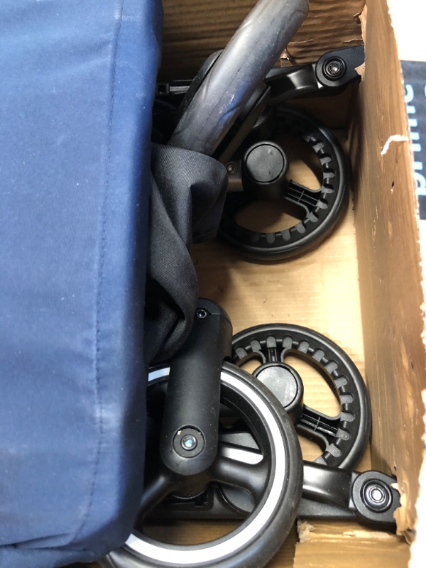 Photo 1 of gb Pockit+ All City, Ultra Compact Lightweight Travel Stroller with Front Wheel Suspension, Full Canopy, and Reclining Seat in Night Blue
