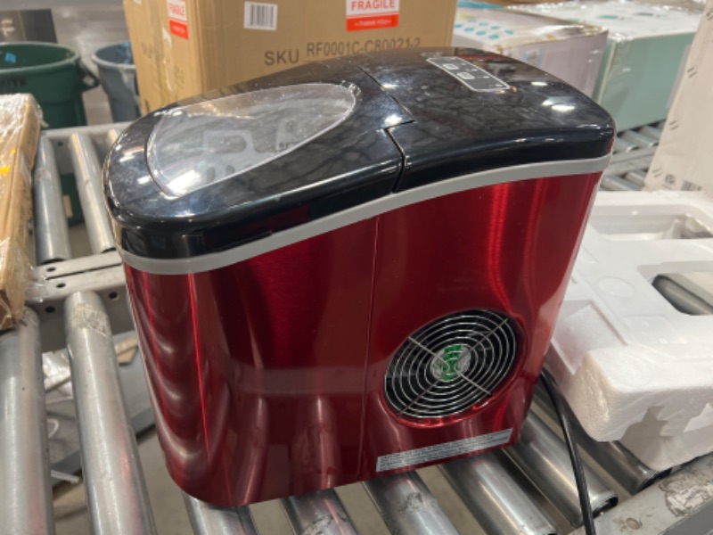 Photo 2 of 26 lb. Portable Counter Top Ice Maker in Red Stainless