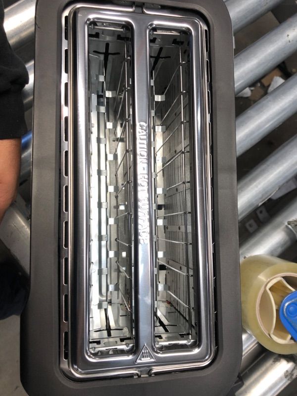 Photo 1 of Elite Gourmet ECT-3100 Long Slot 4 Slice Toaster, Reheat, 6 Toast Settings, Defrost, Cancel Functions, Built-in Warming Rack, Extra Wide Slots for Bagels & Waffles, Stainless Steel & Black
