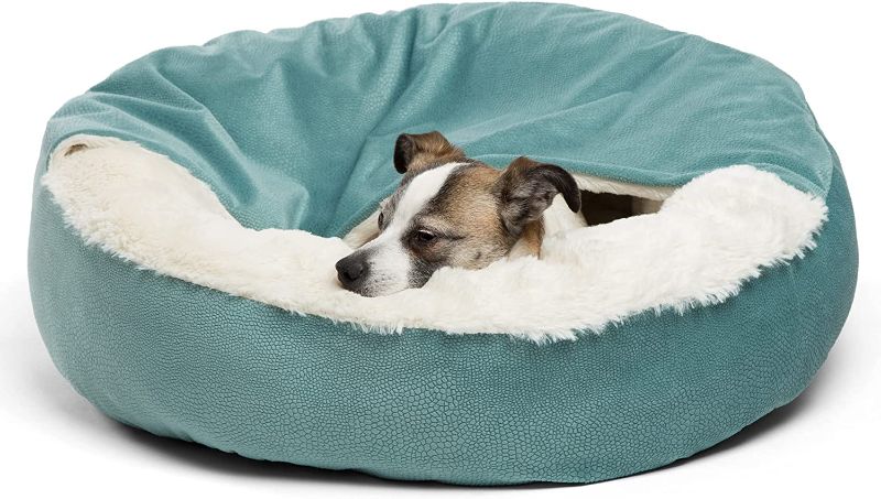 Photo 1 of Best Friends by Sheri Cozy Cuddler Luxury Orthopedic Dog and Cat Bed with Hooded Blanket for Warmth and Security - Machine Washable, Water/Dirt Resistant Base, Multiple Colors in 2 Sizes