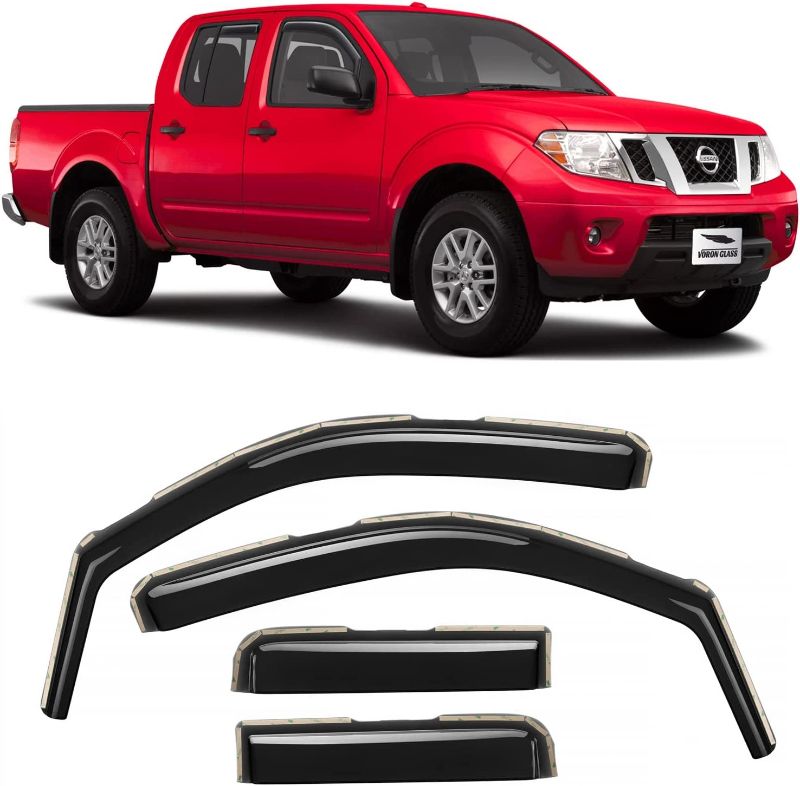 Photo 1 of  Rain Guards for Trucks Nissan Frontier 2005-2021 Crew Cab, Window Deflectors, Vent Window Visors, 4 Pieces-220108
