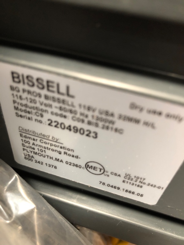 Photo 4 of BISSELL BigGreen Commercial - BGCOMP9H Commercial Bagged Canister Vacuum, 7.3L Bag Capacity, Green
